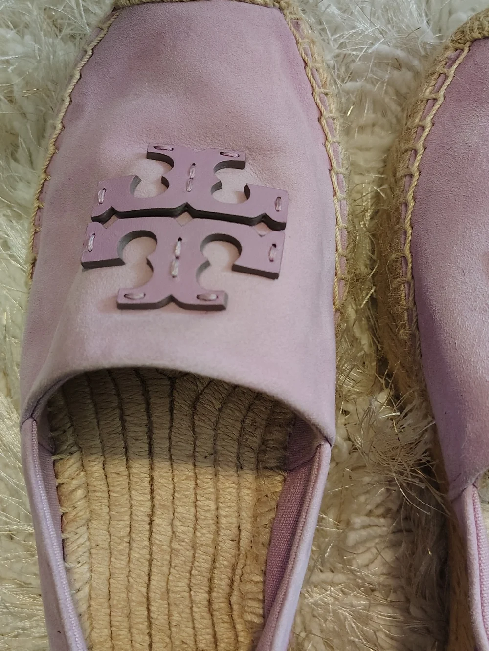 Tory Burch Mauve Logo Espadrille Slip-Ons